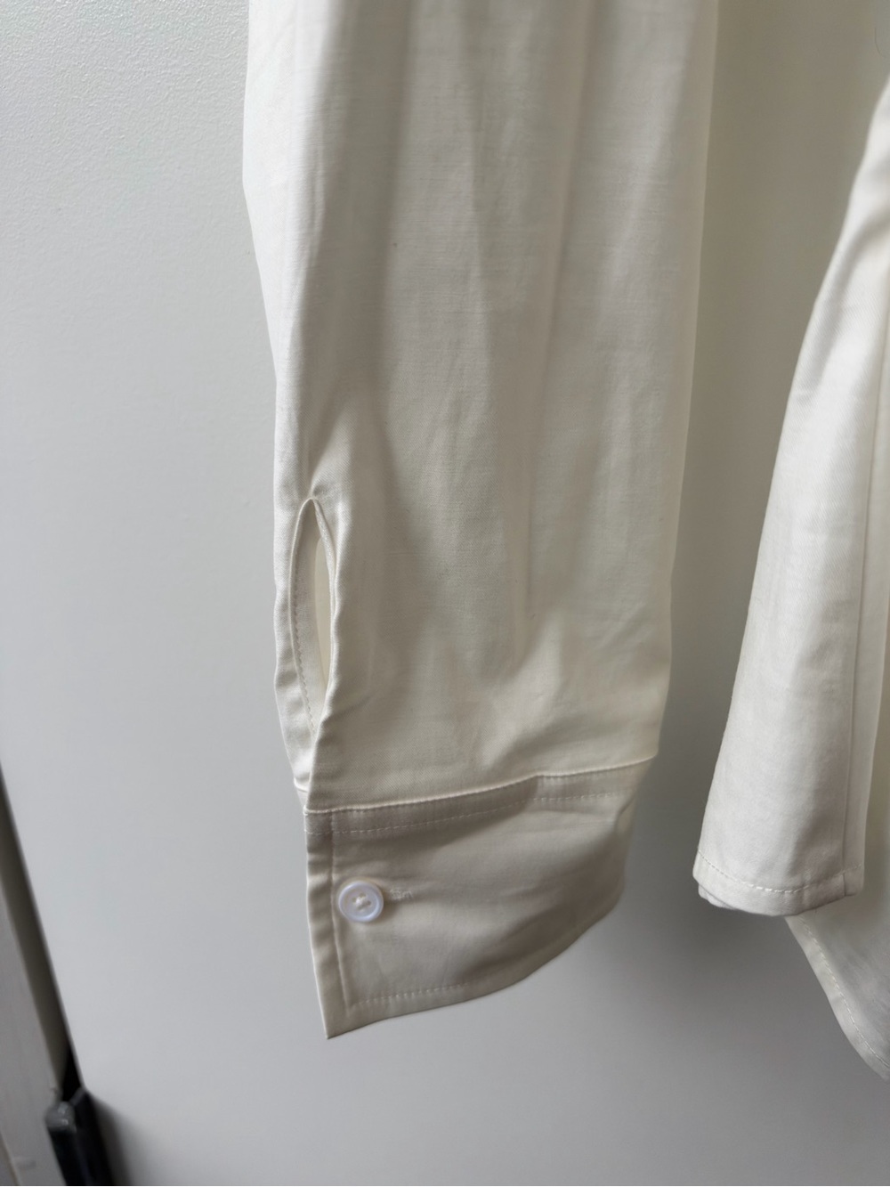 Reformation Ivory Ruched Button-Front Shirt - Picture 3 of 8